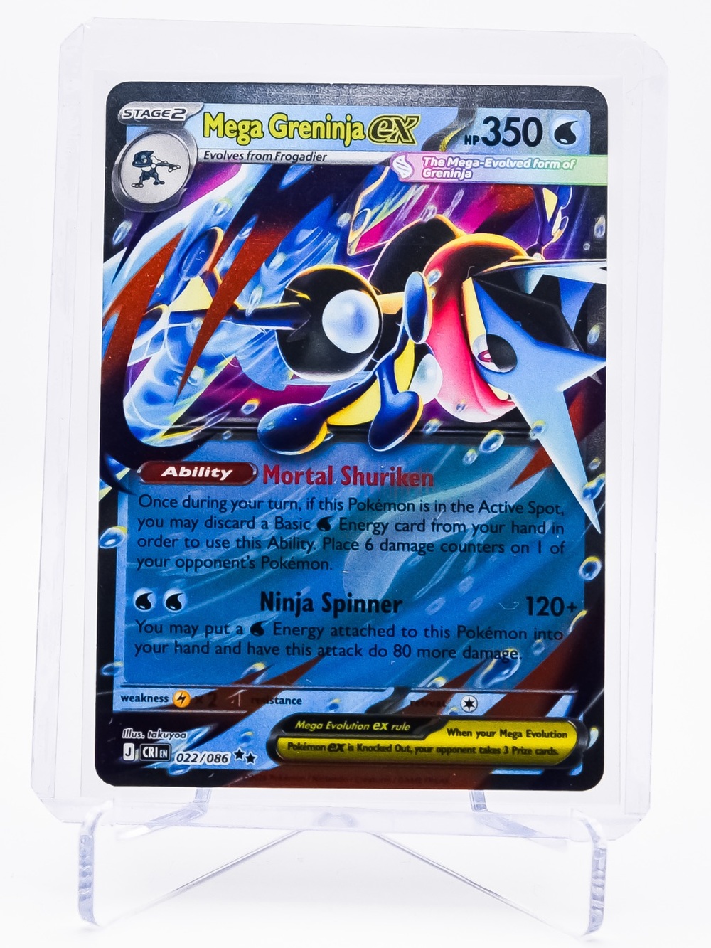 Pokemon Card Mega Greninja 022/086 EX Double Rare Holo Chaos Rising NM